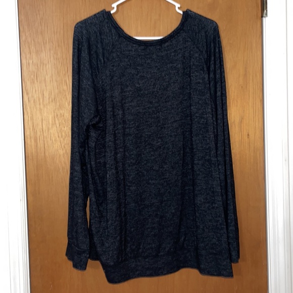 •BUFFALO DAVID BITTON•BLACK/DARK GRAY LONG SLEEVE SCOOPNECK TOP SIZE XXL - Picture 3 of 8